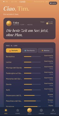 Bildschirmfoto der Unica-App